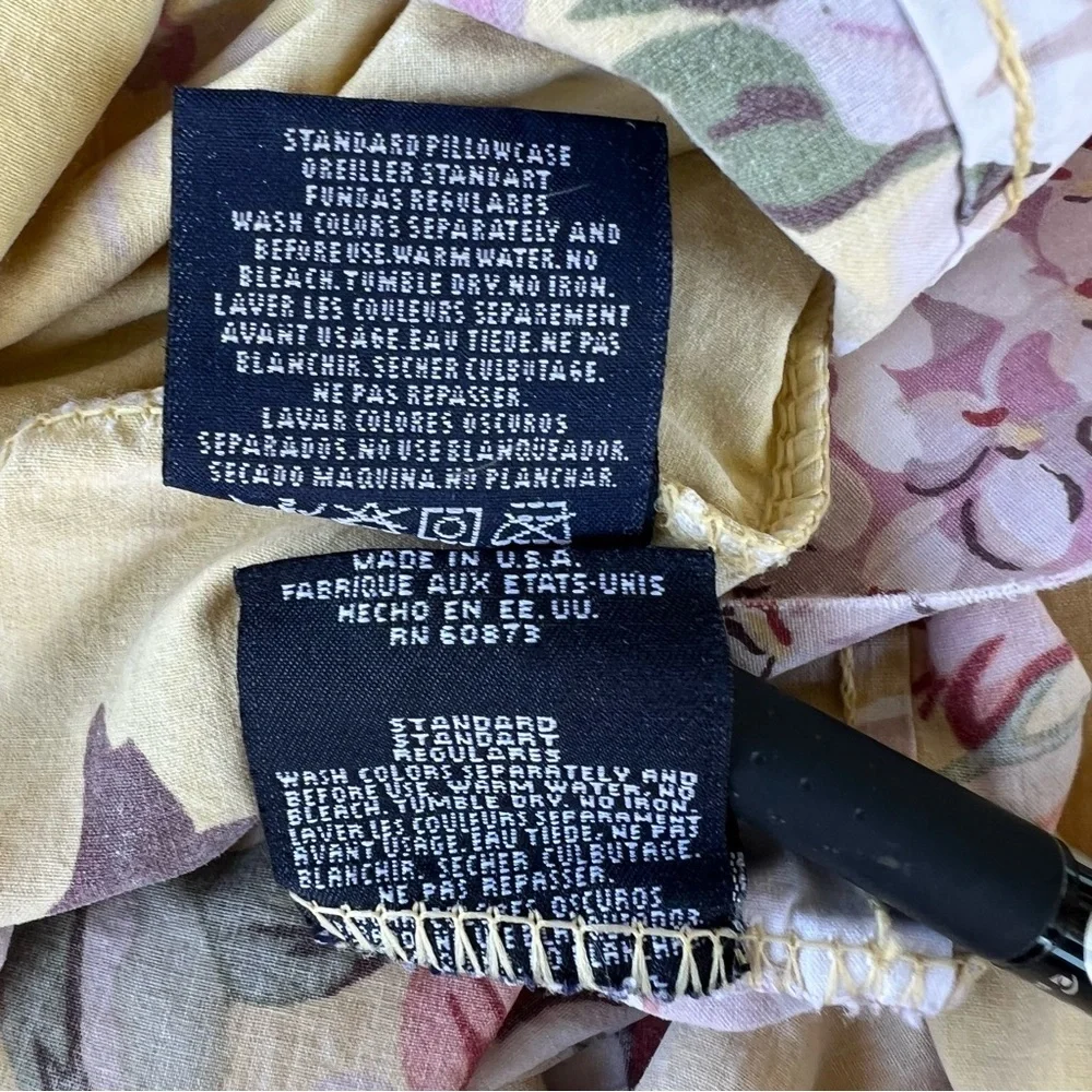 Vintage Ralph Lauren Sophie Brooke Standard Pillowcase Pair Cottagecore FLAWS
